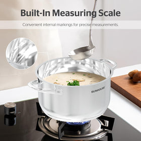 Sunhouse pasta cooking scene perfect for boiling noodles and sauces.