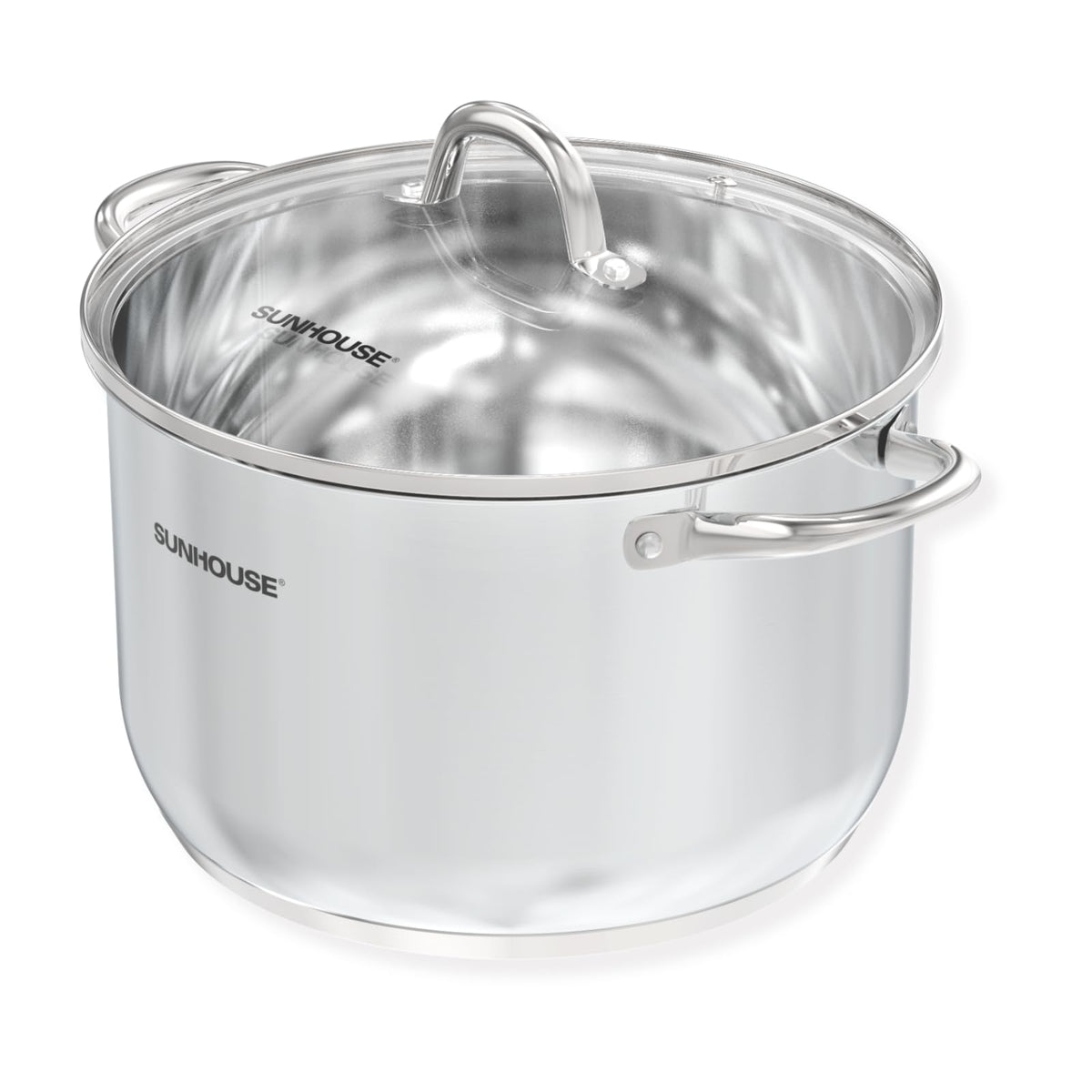 Sunhouse 11-quart stock pot with visible lid for easy monitoring