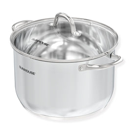 Sunhouse 11-quart stock pot with visible lid for easy monitoring