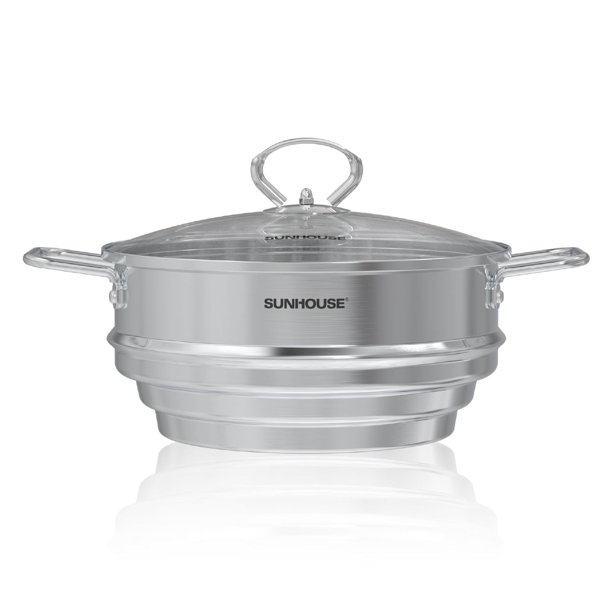 Sunhouse steamer insert for 8-inch pot compatibility enables versatile steaming.