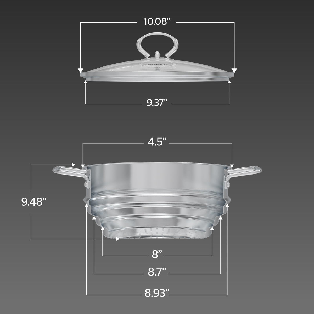 Sunhouse steamer insert is dishwasher-safe for easy cleaning.