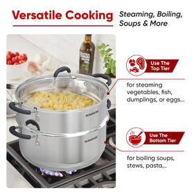 Sunhouse steamer pot is dishwasher safe for easy cleanup.