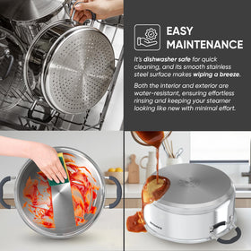Sunhouse steamer pot clear glass lid for monitoring meals.