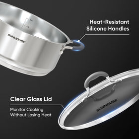 Sunhouse steamer pot with vegetables steaming to preserve nutrients.