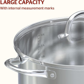Sunhouse stock pot compatible with induction and other cooktops.