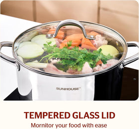 Sunhouse 7qt stock pot ideal for boiling soups and pasta.