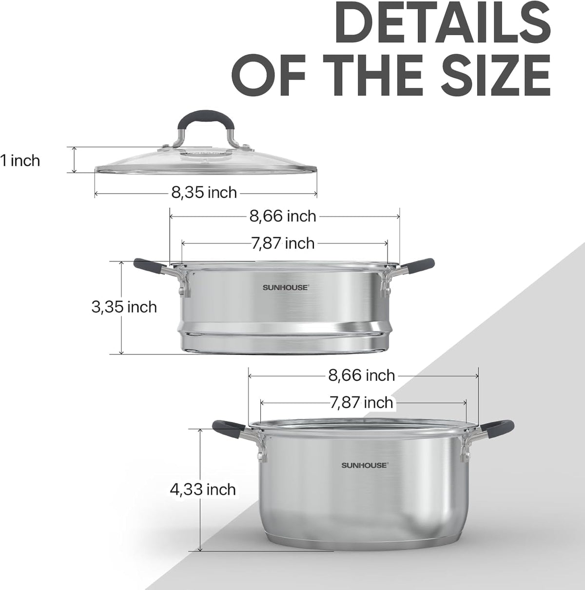 Sunhouse clear glass lid lets you monitor progress without lifting.