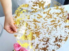Sunlunckystar gold doilies with mesh design add table glamour
