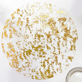 Sunlunckystar gold placemats, 13-inch round with metallic mesh for elegant tables