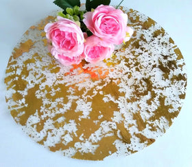 Sunlunckystar placemats show metallic gold foil mesh for festive sparkle