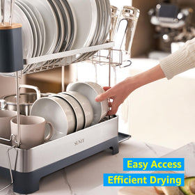 SUNLY roll-up dish rack triangle accessory doubles as drainer or trivet.