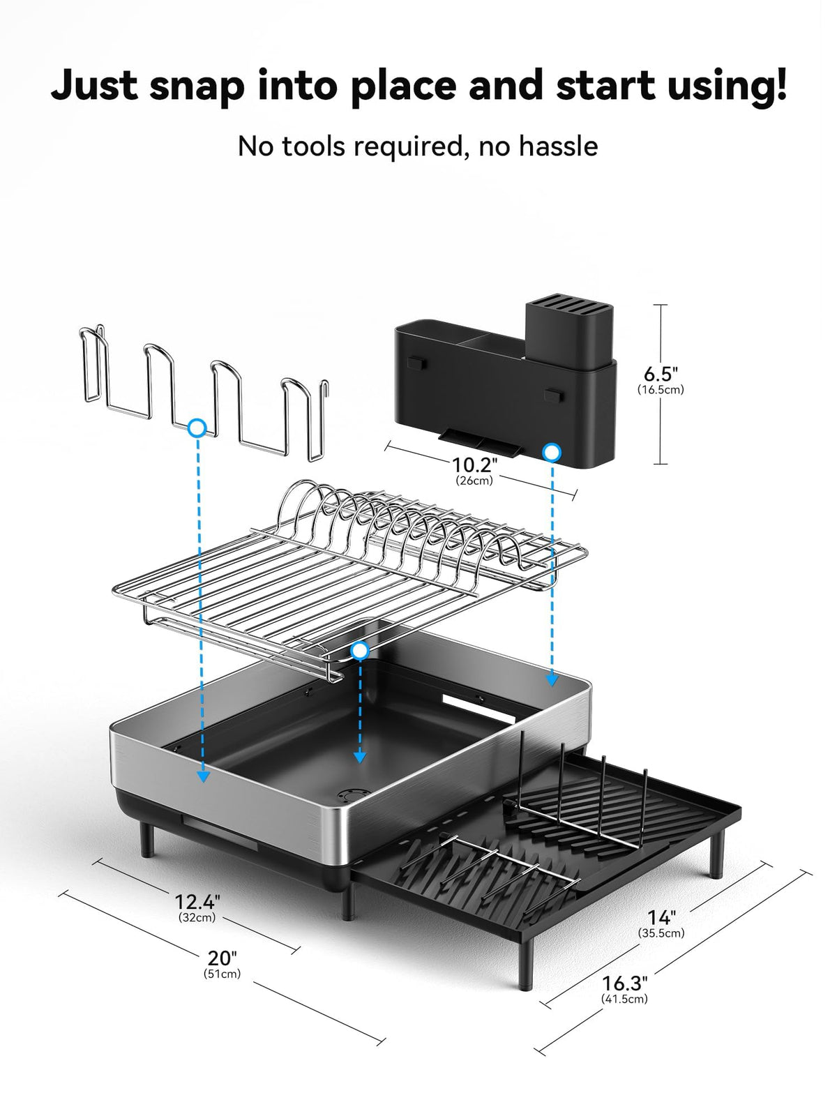 SUNLY tool-free assembly with non-slip feet protects countertops