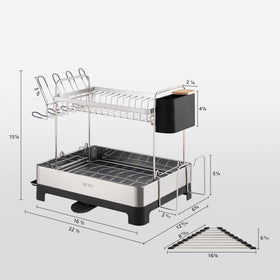 Triangle roll-up rack adds versatile drainage for tools and as a trivet.