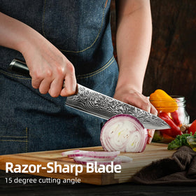 Sunnecko 67-layer Damascus steel pattern highlighting durability and corrosion resistance