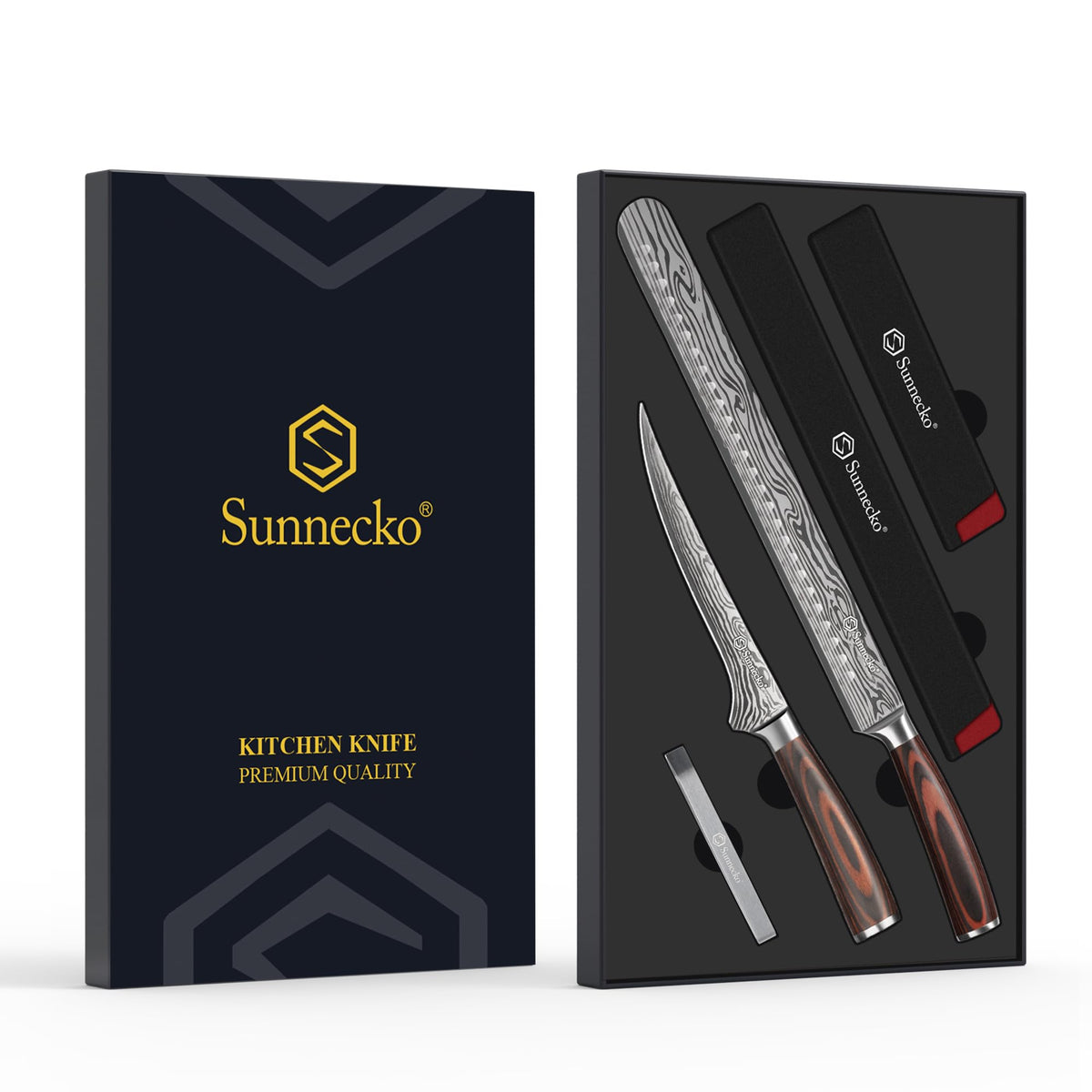 Sunnecko 7-inch boning knife ideal for clean cuts on roasts and poultry.