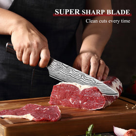 Sunnecko knife laser-pattern finish adds professional aesthetics to the kitchen.