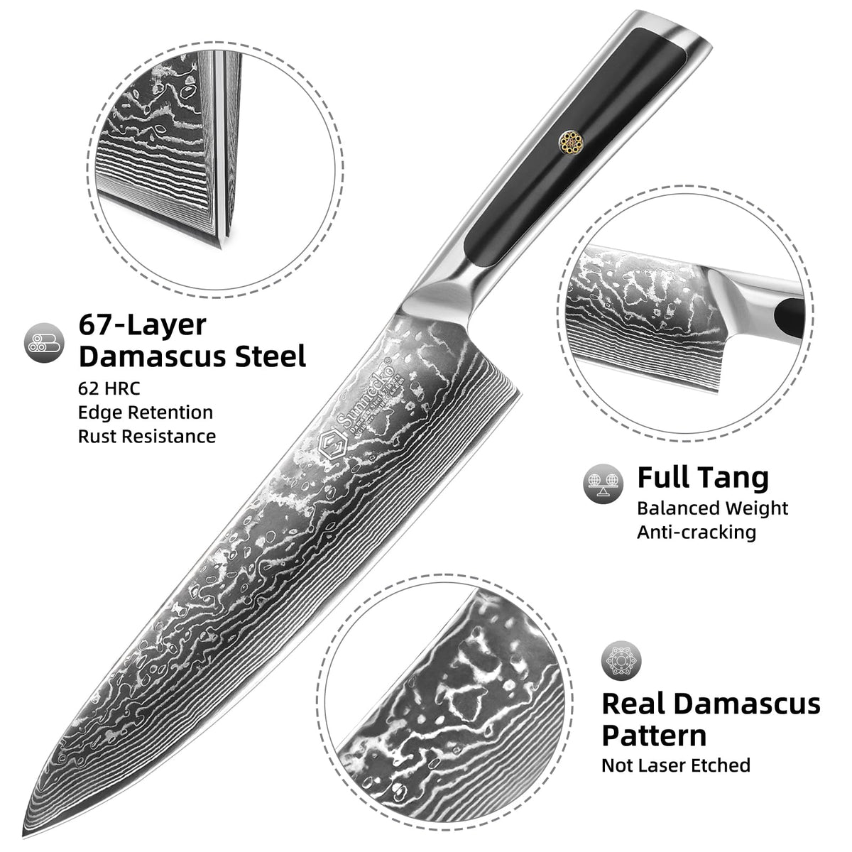 Sunnecko ergonomic ABS handle ensures secure grip even when wet