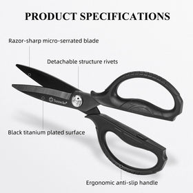 Sunnecko scissors showing detachable blades for easy cleaning.