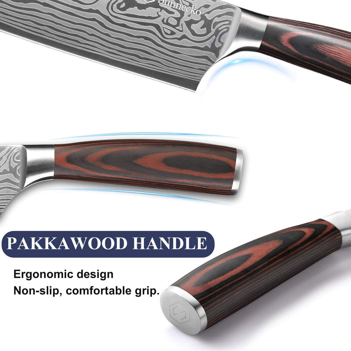 Sunnecko 3.5-inch paring knife for detail work