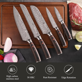 Sunnecko 7-inch Santoku knife with balanced grip for versatile prep