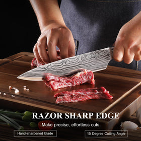 Sunnecko 8-inch bread knife with sharp serrations for clean bread cuts