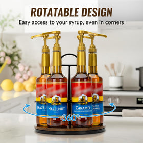 SUNNEKO rotating base with non-slip pads keeps bottles secure while turning.