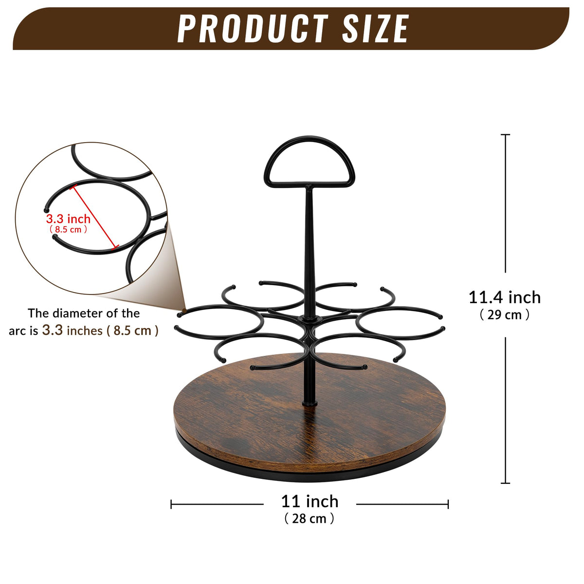 SUNNEKO wood-base syrup rack provides stable display for daily coffee station.