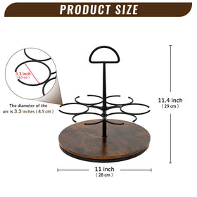 SUNNEKO wood-base syrup rack provides stable display for daily coffee station.