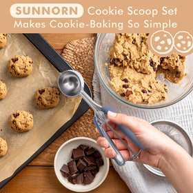 SUNNORN multi-purpose scoop handles cookies, muffins, meatballs, and more