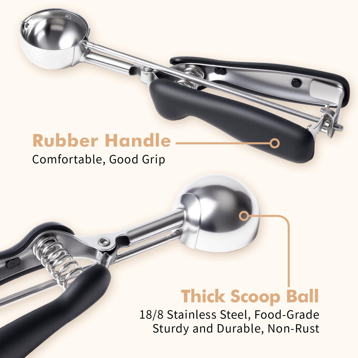 SUNNORN non-slip grip handles stay comfortable during scooping
