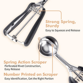 SUNNORN trigger-release cookie scoop allows effortless portioning