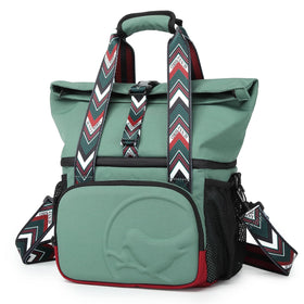 Sunny Bird dual-compartment lunch bag top view with ample storage for meals.
