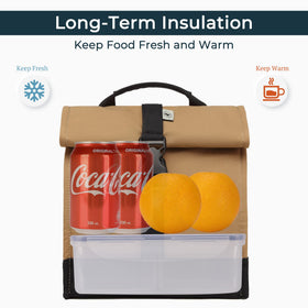 Sunny Bird insulated lunch bag side view showing compact profile for daily use.