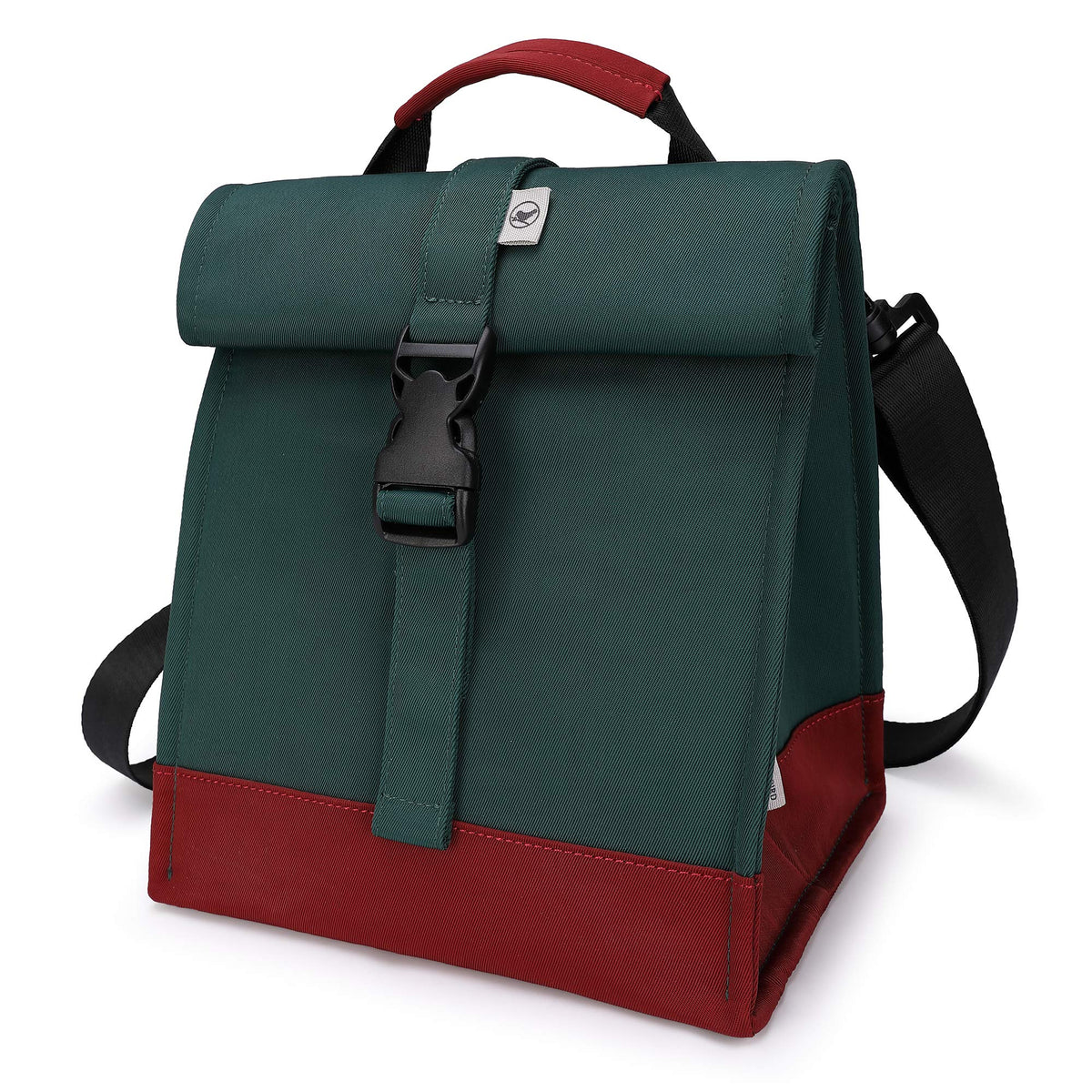 Sunny Bird insulated lunch bag with rolltop closure keeps meals fresh on the go.