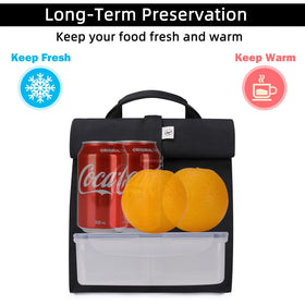SUNNY BIRD insulated lunch bag rolltop side pocket highlights organized storage