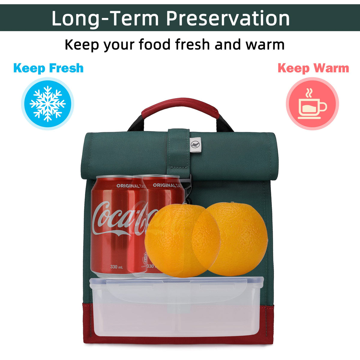 Sunny Bird lunch bag side pocket stores napkins and small essentials.