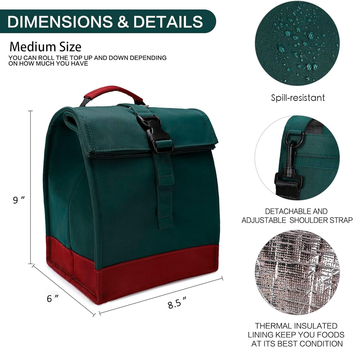 Sunny Bird rolltop design keeps contents secure and accessible.