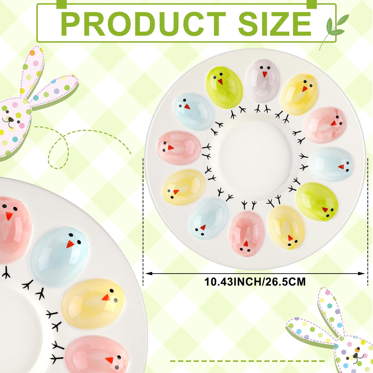 Sunnychicc ceramic deviled egg plate displays eggs neatly for elegant Easter appetizers.