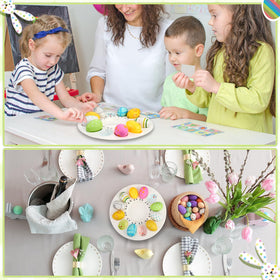 Sunnychicc easter-table-decor-plate serves as a charming centerpiece for spring feasts.
