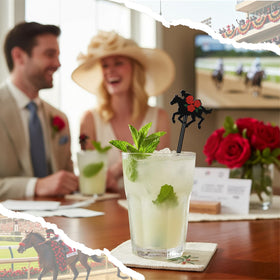 Sunnychicc equestrian celebration stirrers adding visual flair to beverages.
