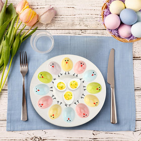 Sunnychicc pastel-egg-tray keeps servings organized and easy to pass.