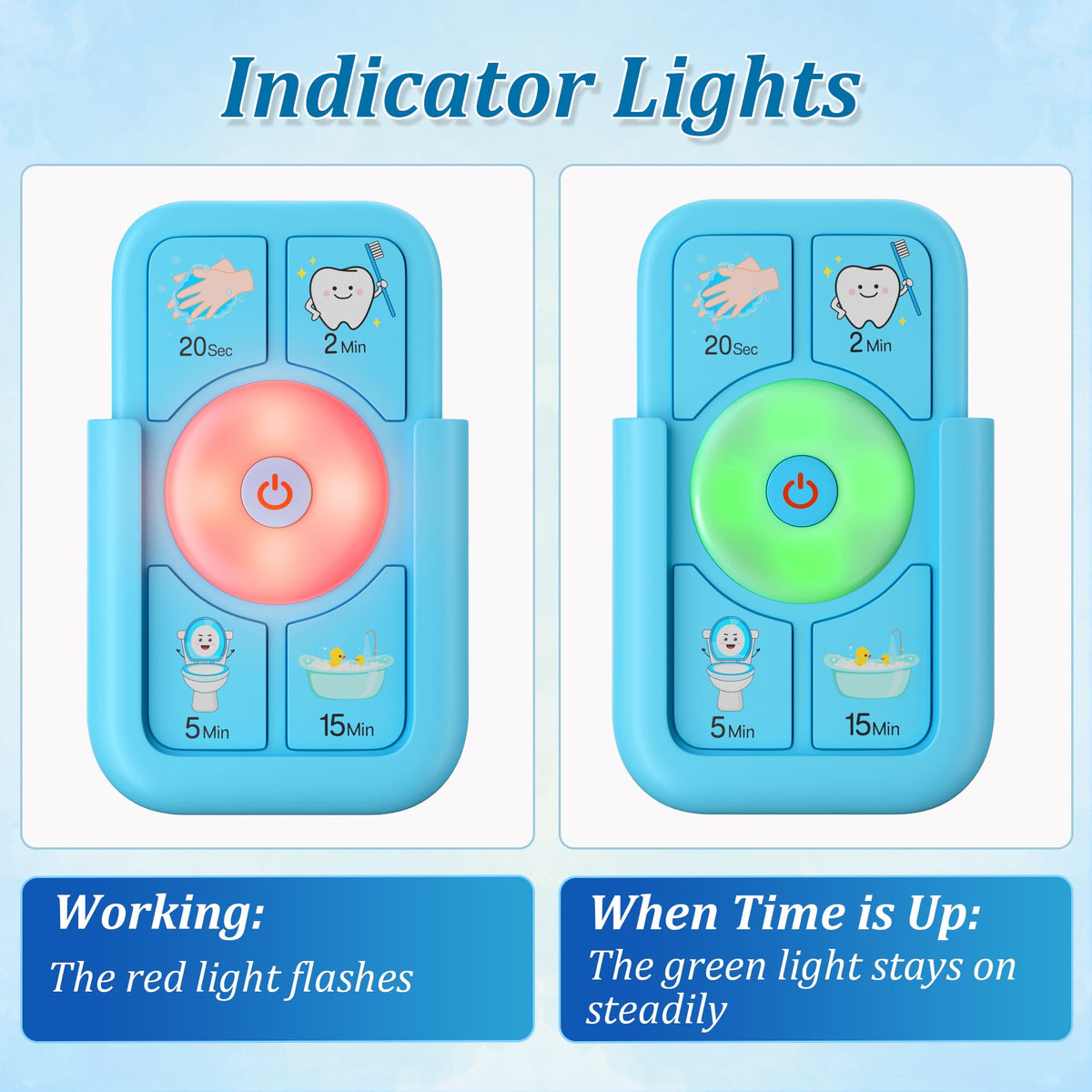 Sunnyload timer for shower with 15-minute cue makes bath time efficient