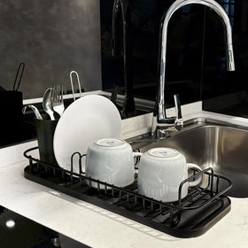 SunnyPoint NeverRust dish rack on countertop for small kitchens and dorms