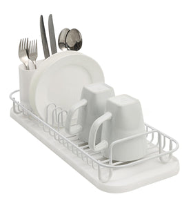 SunnyPoint NeverRust over-sink dish rack showing space-saving design.