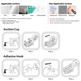 SunnyPoint NeverRust adhesive pad allows secure mounting on smooth surfaces.