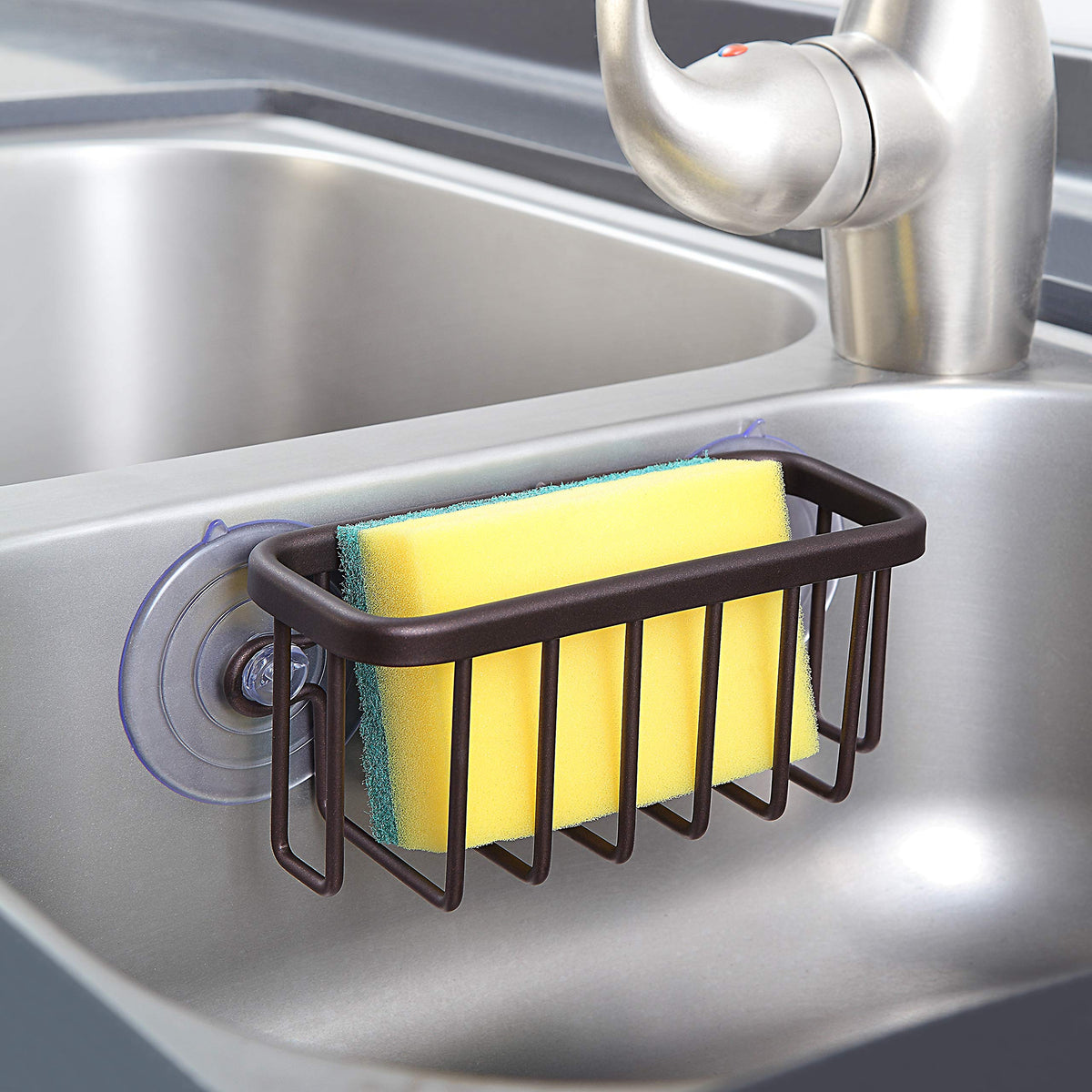 SunnyPoint NeverRust sink caddy holding scrubbers for quick cleanup