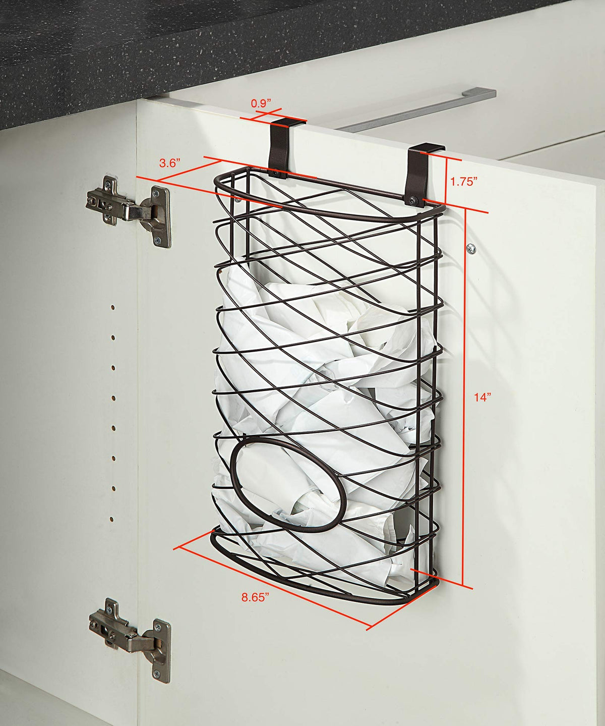 SunnyPoint versatile basket used for pantry items or cleaning supplies in a kitchen.