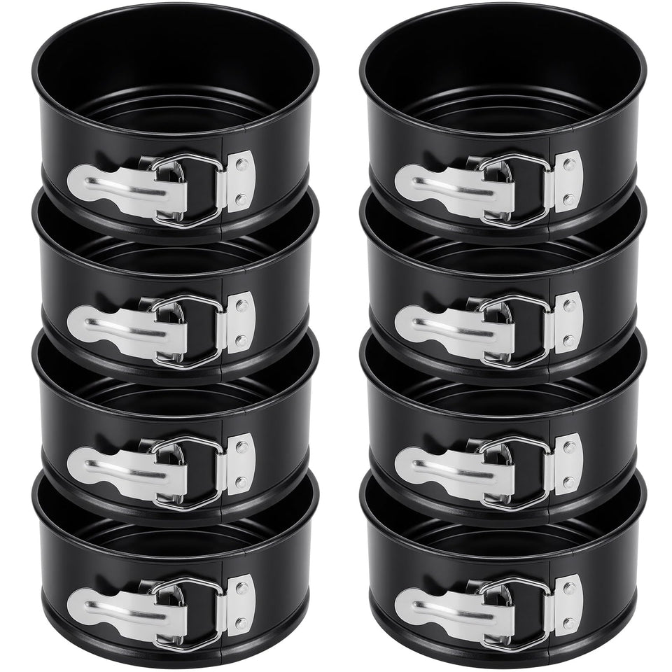 Sunnyray 8pcs mini springform pans set with leakproof design for multitask baking.