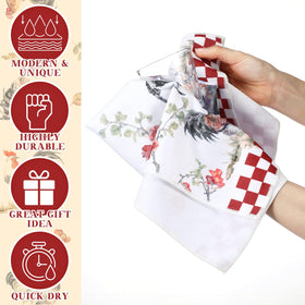 Sunnyray hanging-loop towels stay neatly stored and easy to grab during busy kitchens.