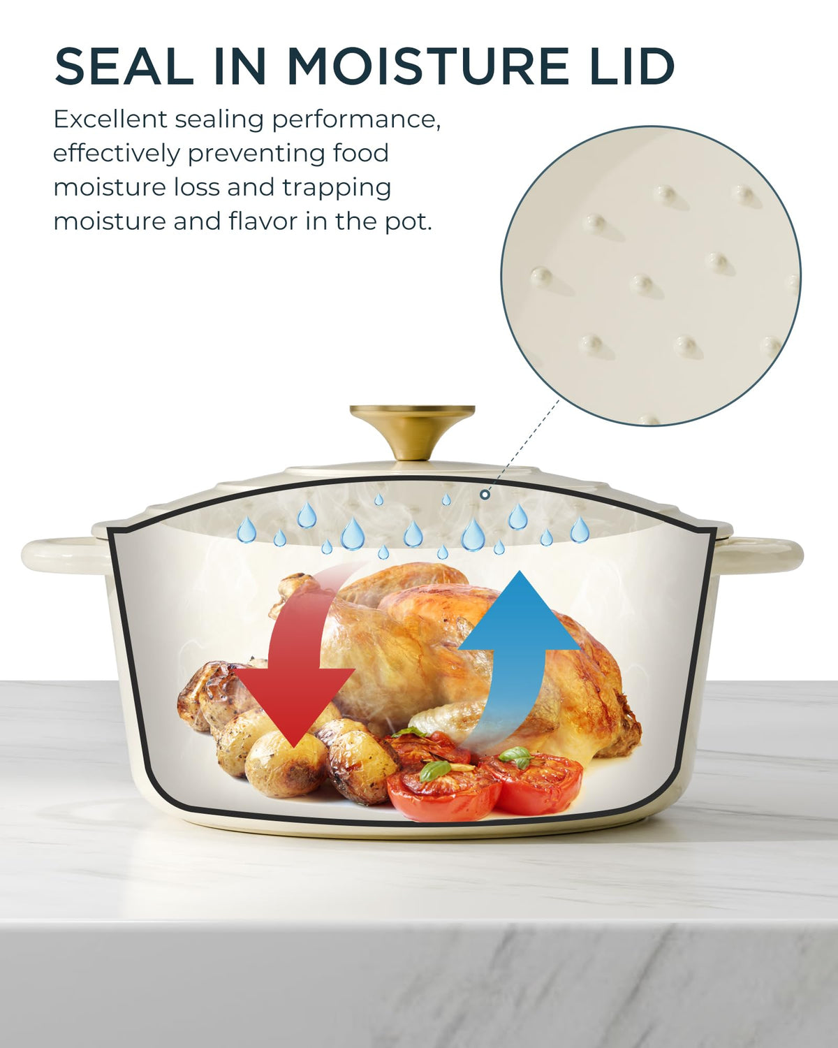 SUNOUTLY Dutch oven perfect for soups and stews with moisture retention